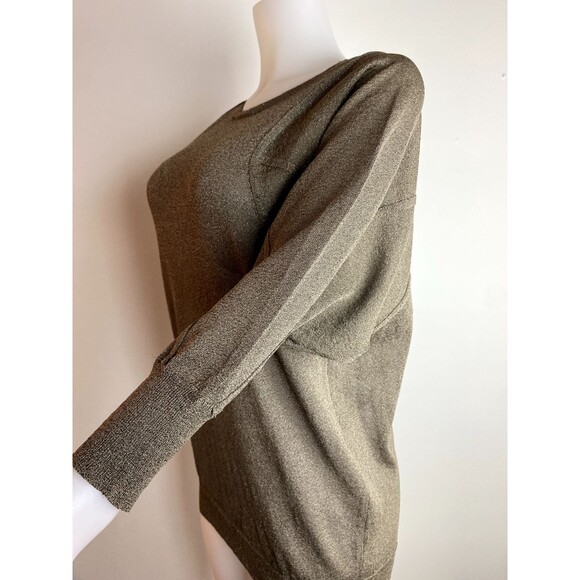 F. Vince Top M Green Dolman Sleeves Blouse Round Neck - Picture 7 of 9